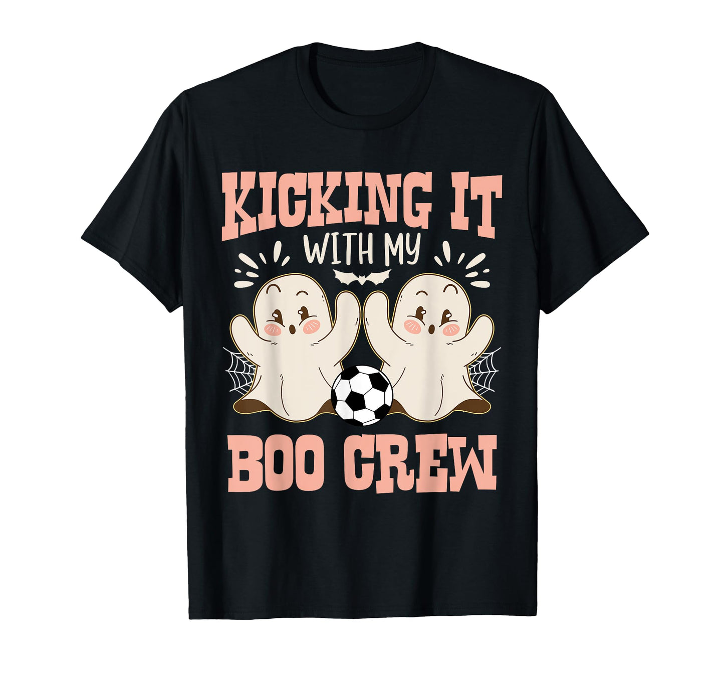 Spooky Halloween Soccer Kicking It With My Boo Crew T-Shirt