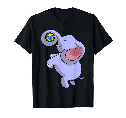 Funny Elephant Playing Volleyball Player Ball Game Outfit T-Shirt