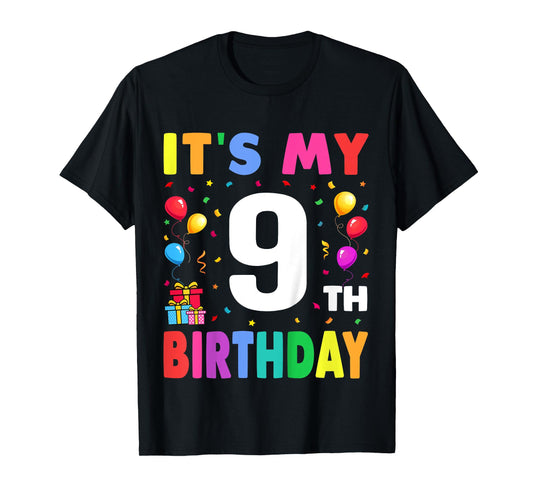 It's My 9th Birthday 9 Nine Happy Birthday Boys or Girls T-Shirt