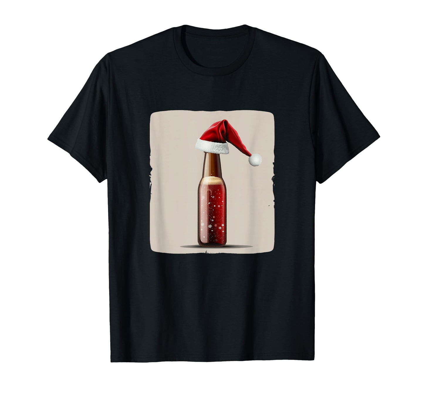 Holiday Spirit Bottle with a Cute Santa Hat Outfit T-Shirt