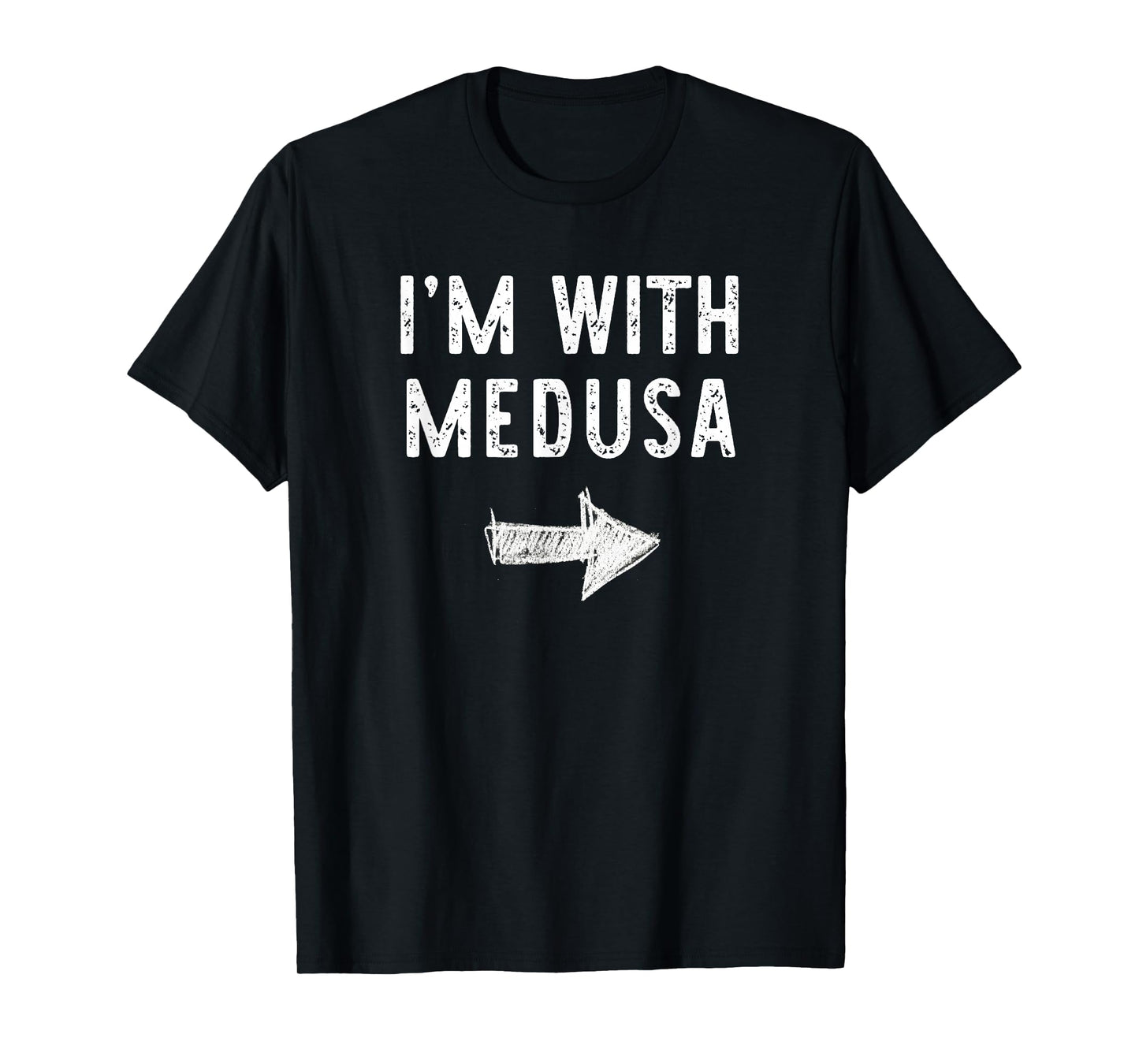 I’m With The Medusa Funny Halloween Couple Costume T-Shirt