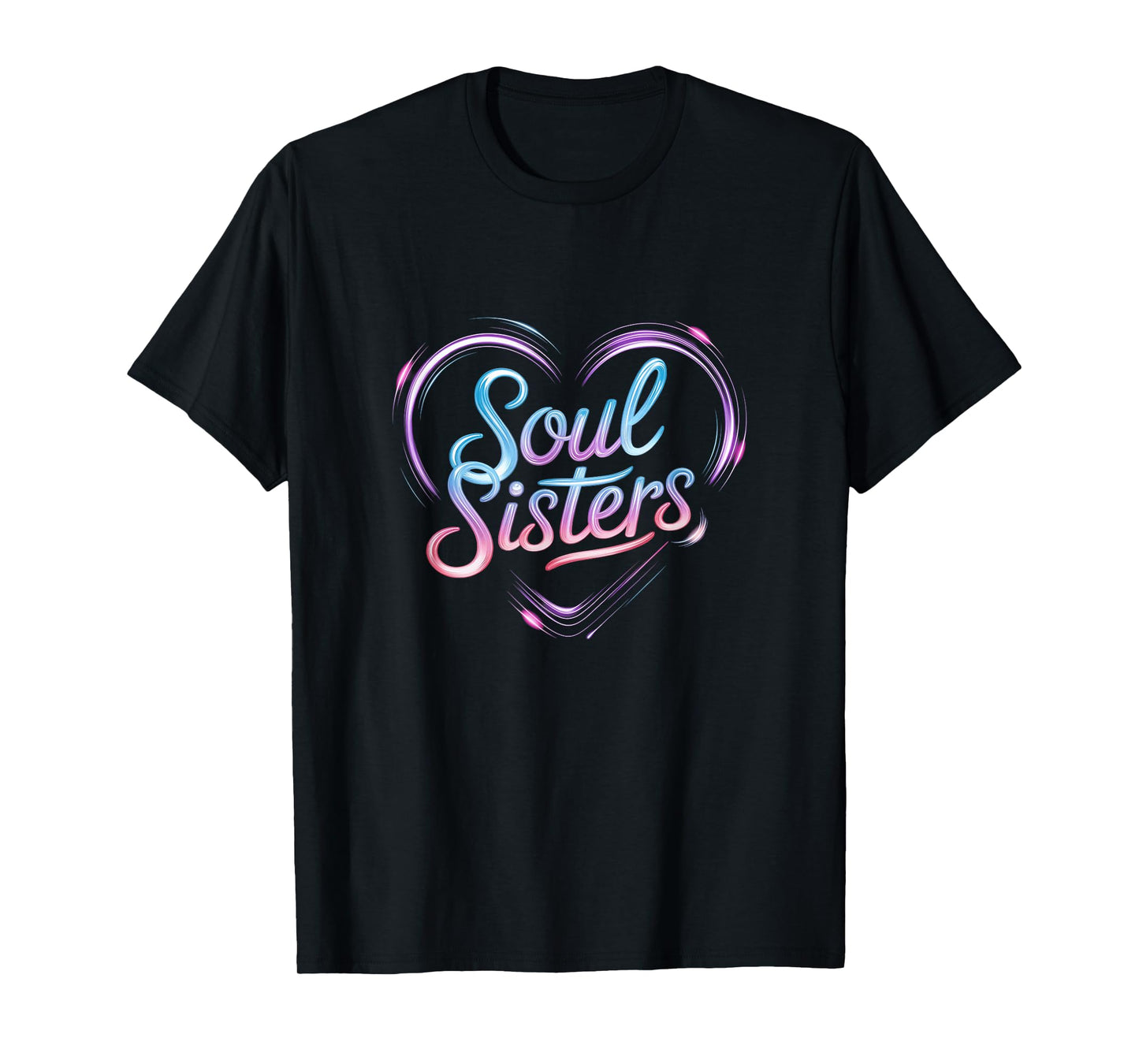 Vibrant Soul Sisters Heart Design T-Shirt