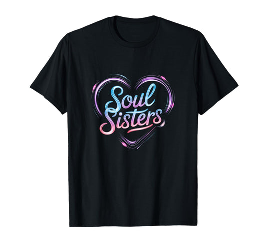 Vibrant Soul Sisters Heart Design T-Shirt