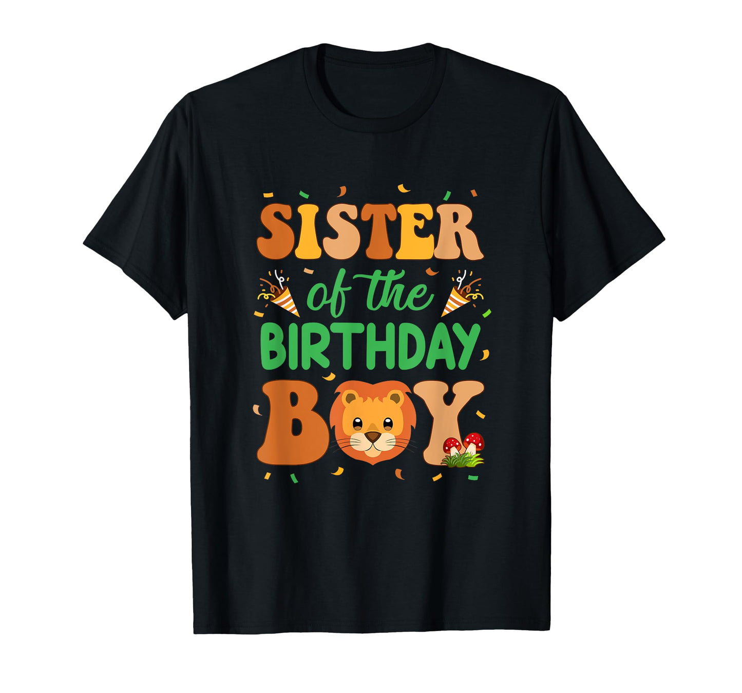 Sister Of The Birthday Boy Lion Family Party Decorations T-Shirt
