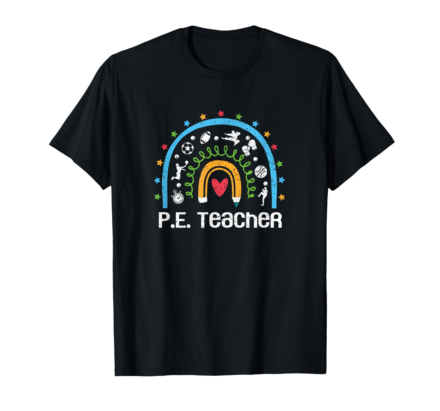 PE Teacher Rainbow Back To School Physical Education T-Shirt for Men Women