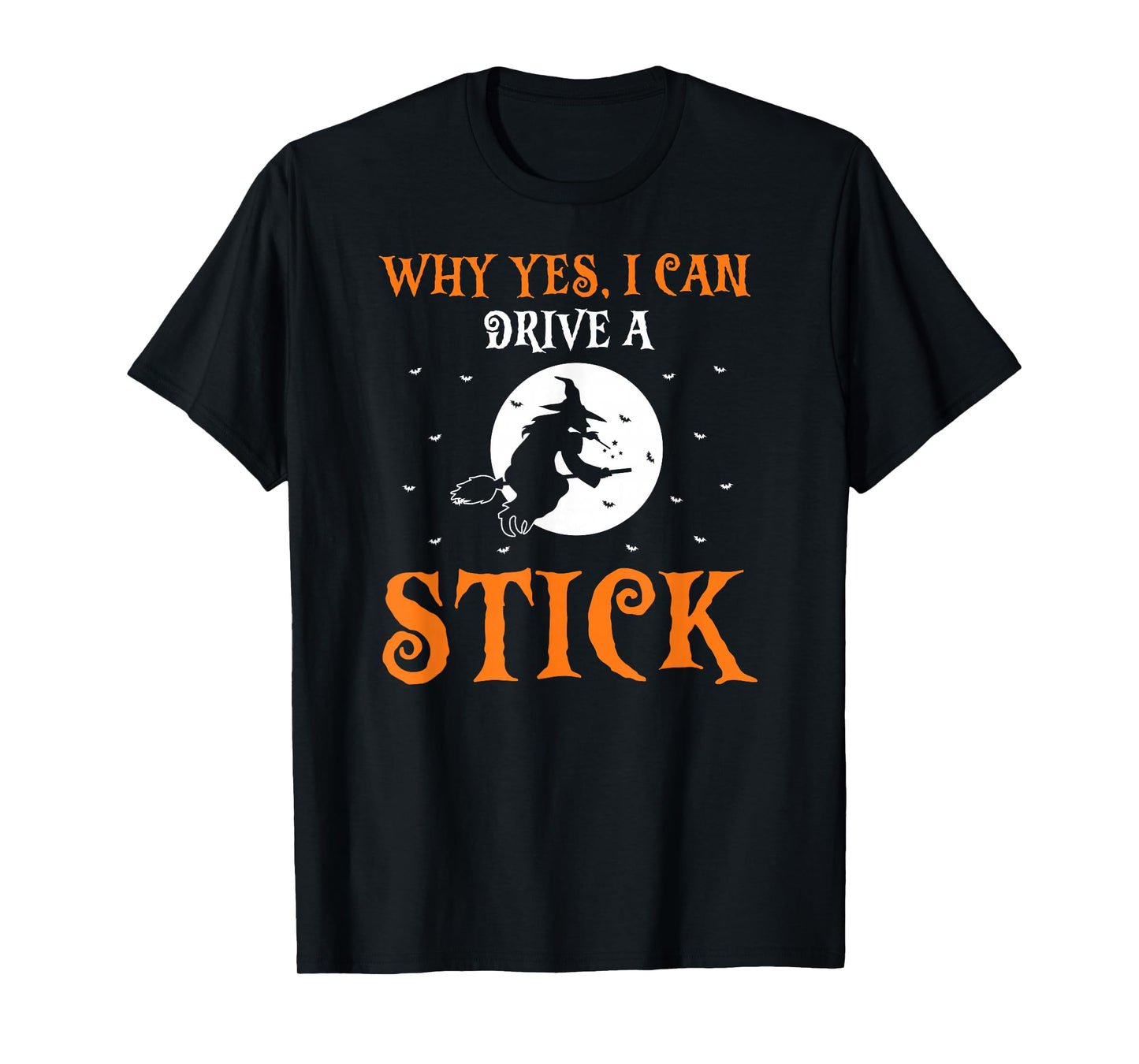 Funny Witch Flying Broom Halloween Stick Humor T-Shirt