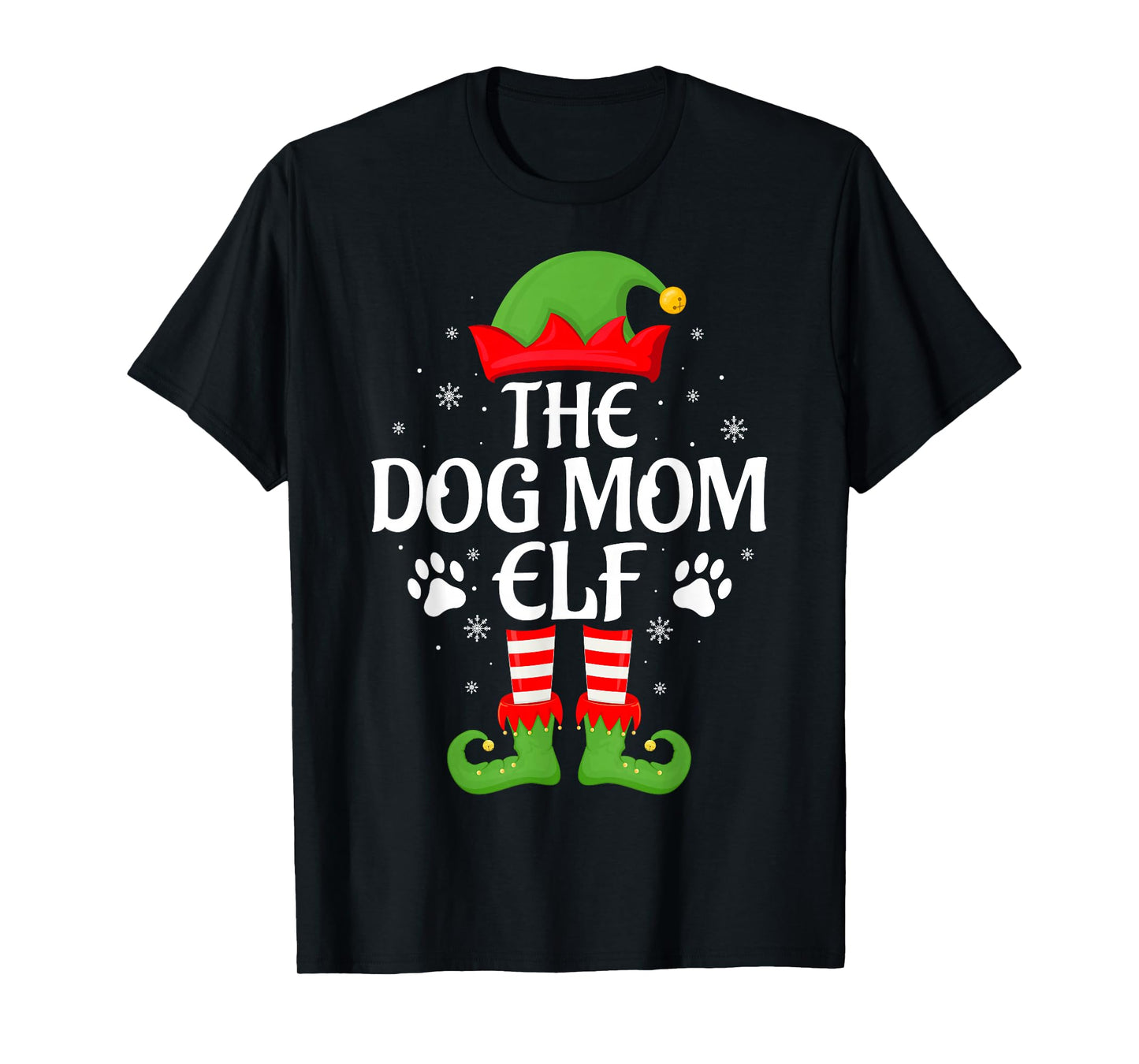 Dog Mom Elf Xmas Family Matching Elf Squad Christmas Women T-Shirt