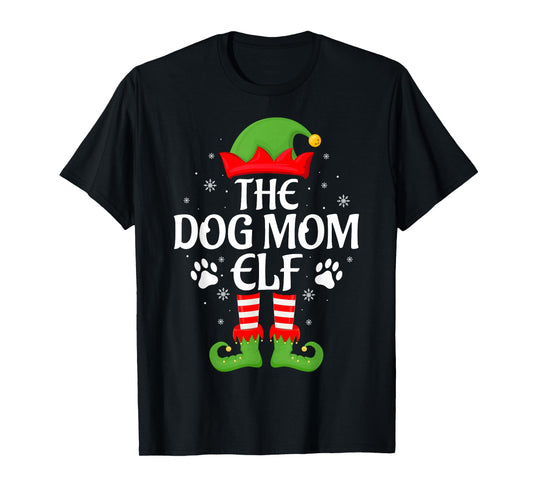Dog Mom Elf Xmas Family Matching Elf Squad Christmas Women T-Shirt