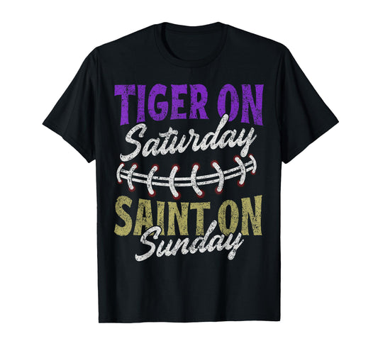 Tiger on Saturday Saint on Sunday Vintage T-Shirt