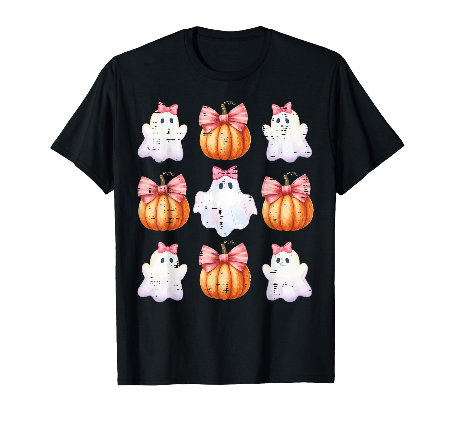Halloween Ghosts Pumpkins Ribbons Costume Girls Kids Toddler T-Shirt