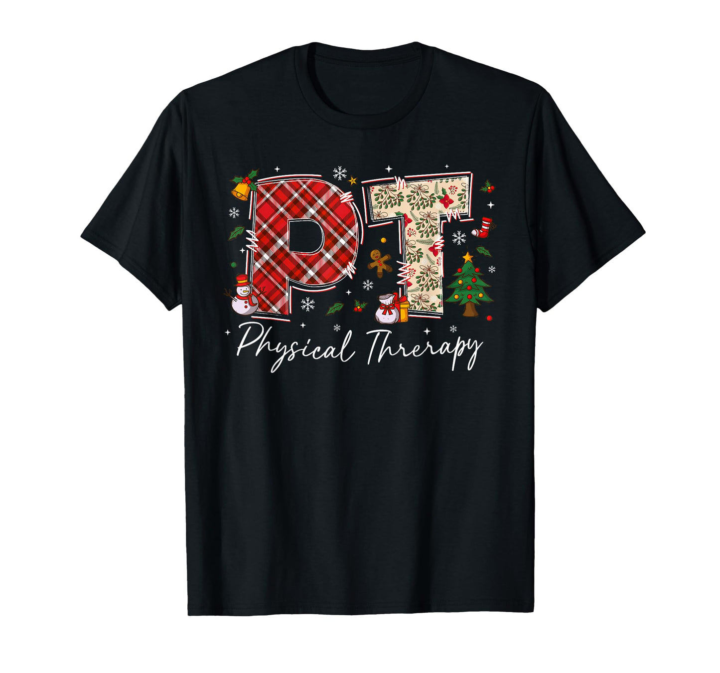 Retro Physical Therapy PTA DPT PT Santa Christmas PT Squad T-Shirt