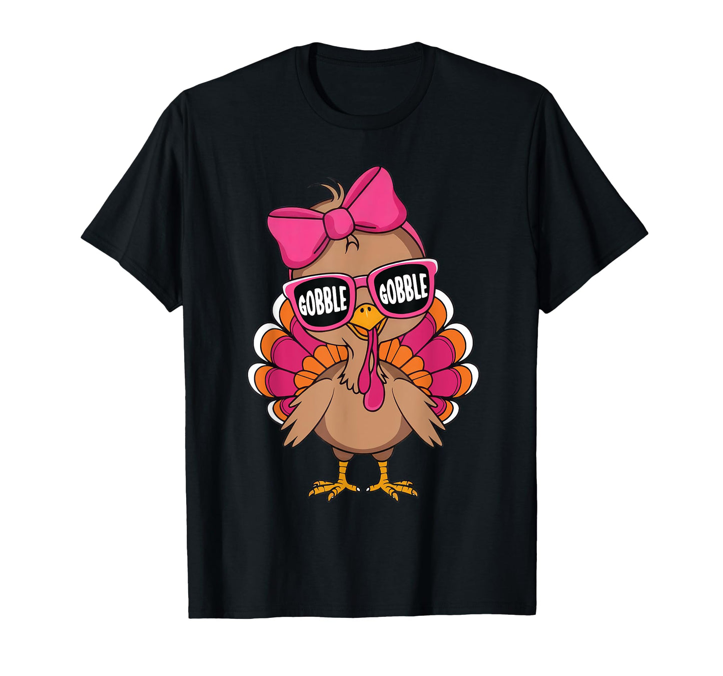 Gobble Turkey Day Happy Thanksgiving Toddlers Girls Kids T-Shirt
