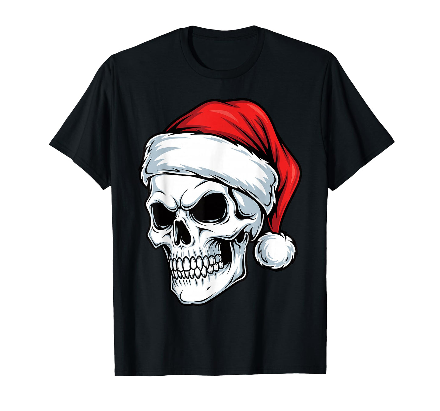 Hail Santa Heavy Pagan Solstice Gothic Skull Metal Christmas T-Shirt
