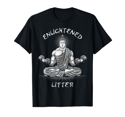 Enlightened Lifter Funny Workout Gym Weightlifting Anime T-Shirt