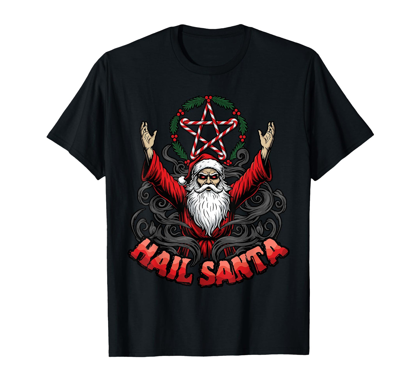 Hail Santa Pagan Solstice Gothic Anti Christmas Satanic T-Shirt