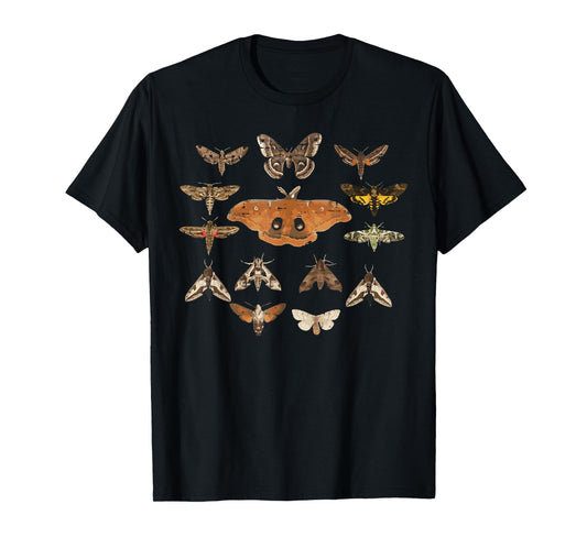 Moth Kinds Retro Lepidoptera Insect Entomology Men Women Kid T-Shirt