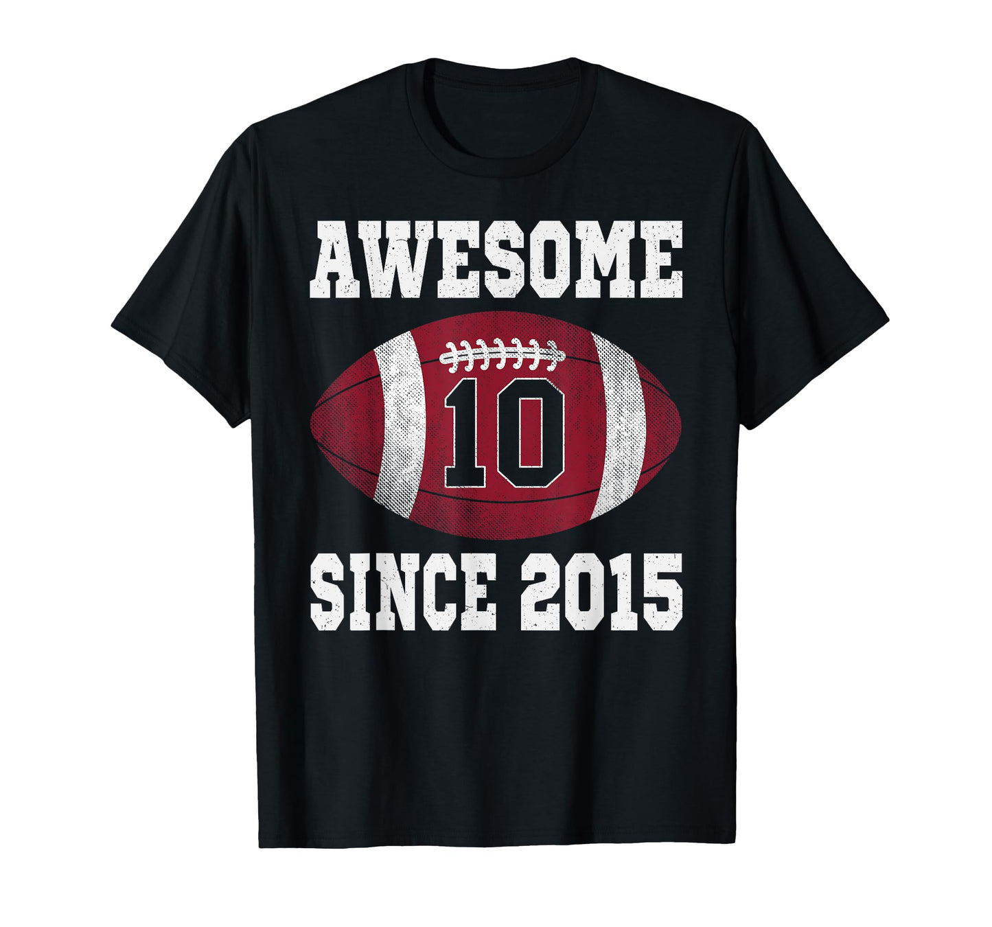 10th Birthday Football Player 10 Years Old Vintage Sports T-Shirt