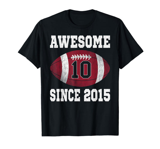 10th Birthday Football Player 10 Years Old Vintage Sports T-Shirt