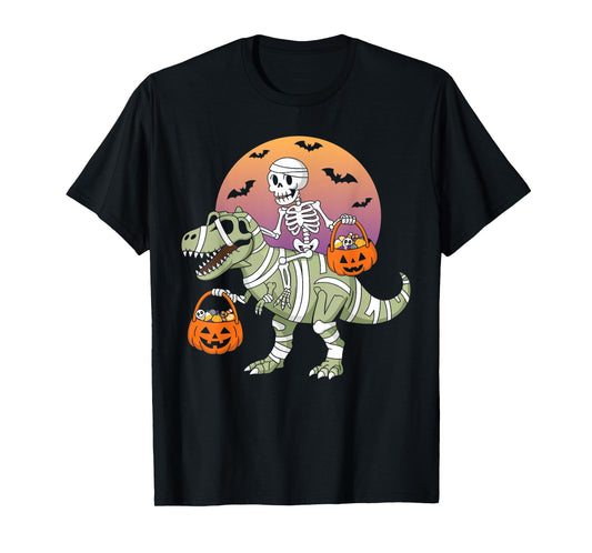 Funny Halloween Boys Kids Toddlers Dinosaur T-rex Skeleton T-Shirt