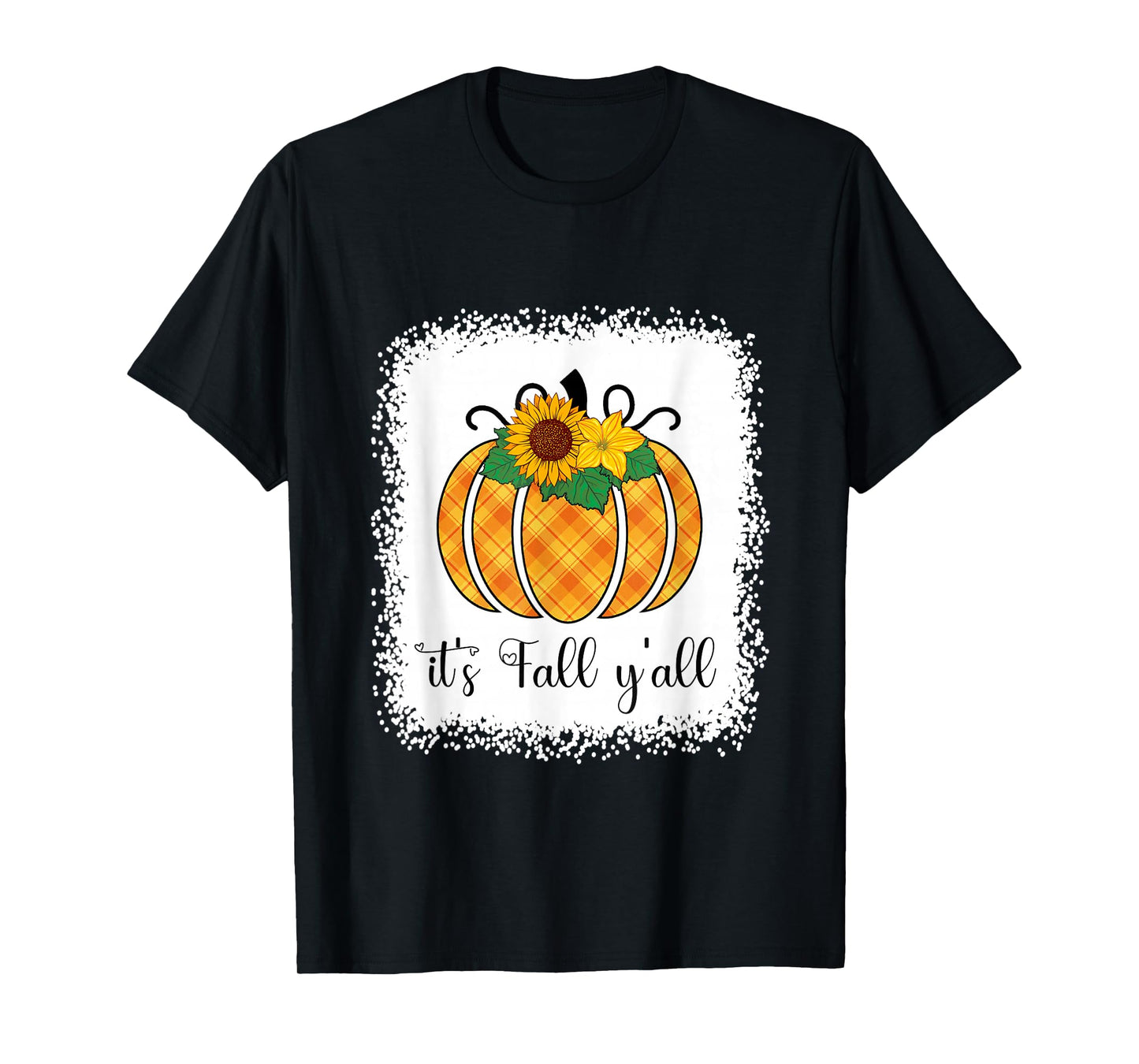 Halloween Orange Pumpkin Buffalo Plaid It's Fall Y'all Women T-Shirt