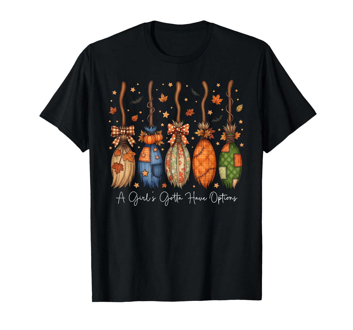 Funny Halloween A Girl's Gotta Have Options Witch Broom Kids T-Shirt