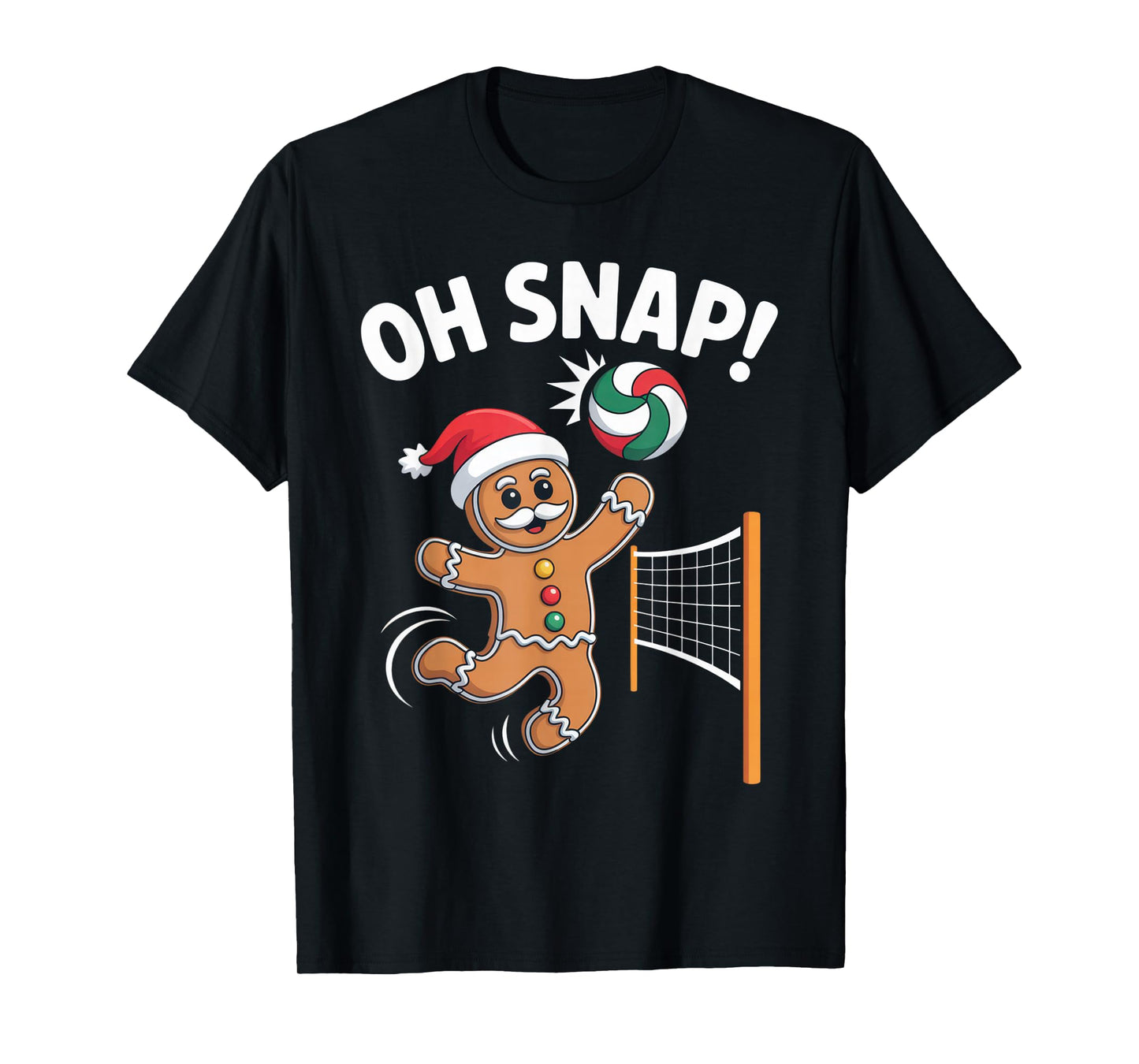 Oh Snap Volleyball Gingerbread for Christmas Enthusiasts T-Shirt