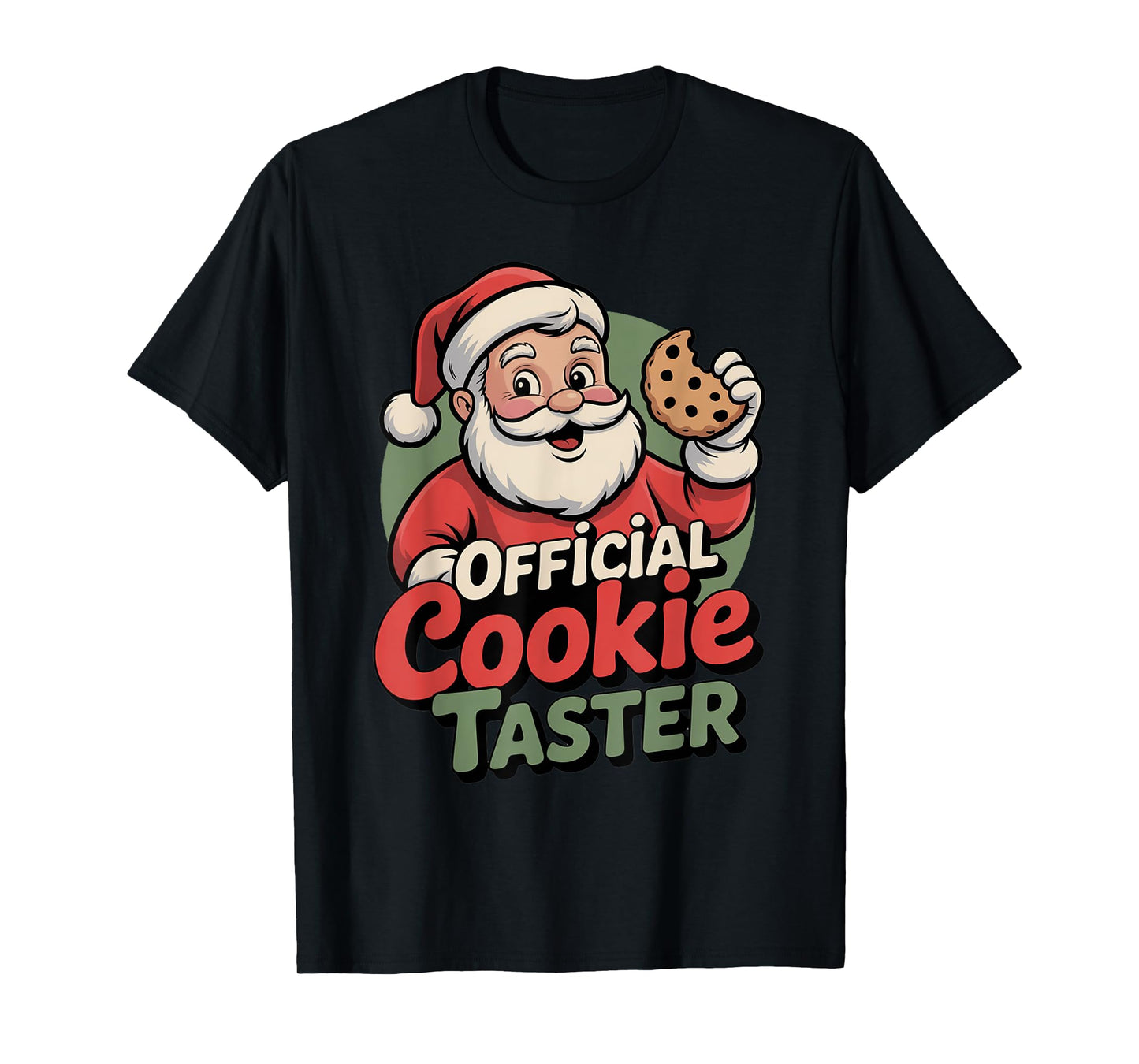 Official Cookie Taster Funny Vintage Santa Christmas T-Shirt