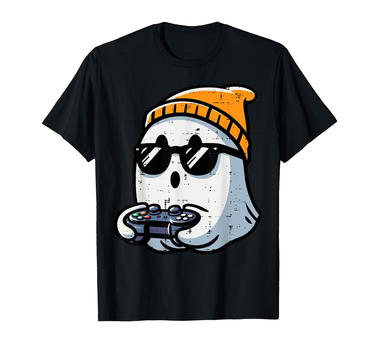 Ghost Video Gamer Gaming Halloween Men Boys Kids Teen Youth T-Shirt