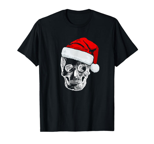 Funny Skull Santa Christmas Holiday T-Shirt