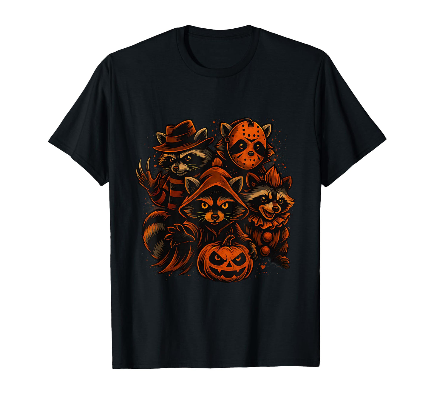 Scary Raccoons Halloween Costume Creepy Cute Animal Art T-Shirt