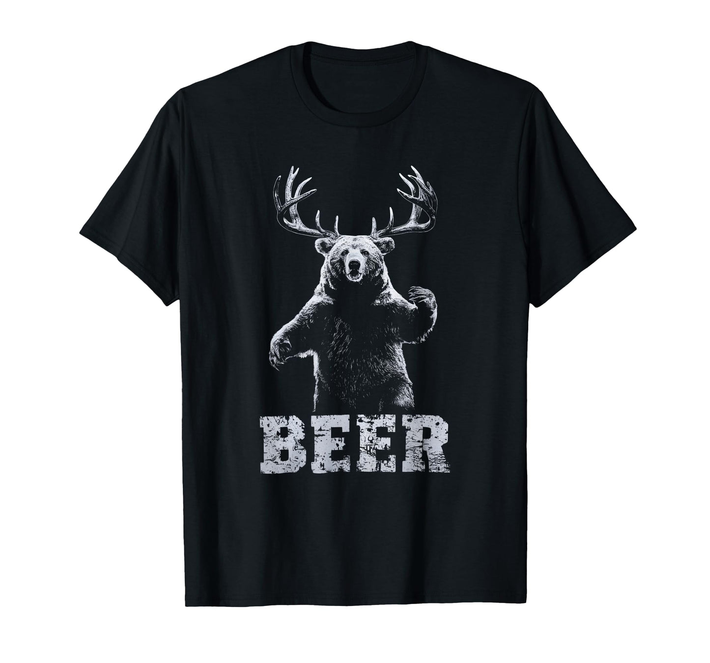 Vintage Bear Deer Hunter Funny Beer Drinker and Hunting T-Shirt