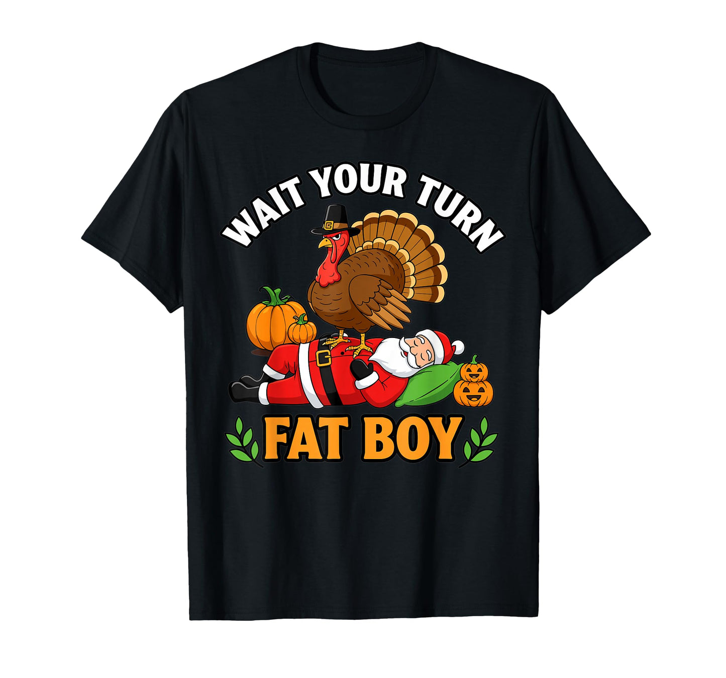 Thanksgiving Turkey Funny Santa Christmas Cartoon T-Shirt