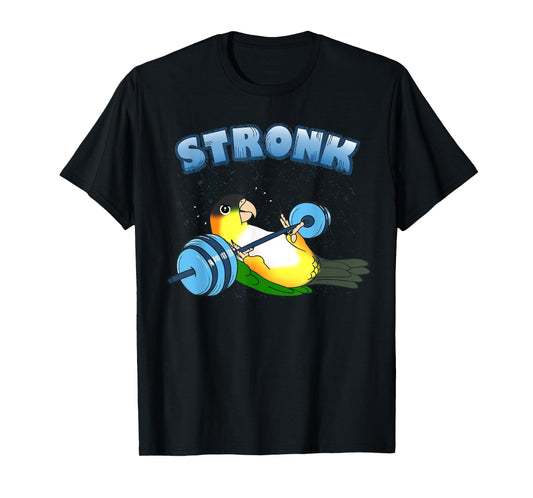 Stronk Parrot Gym workout Black headed Caique Birb memes T-Shirt