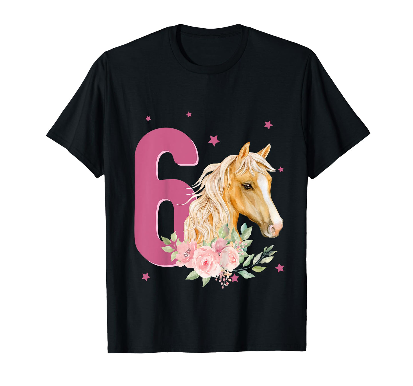 Kids 6th Birthday Horse 6 Years Old Six Finally 6 Birthday Girl T-Shirt