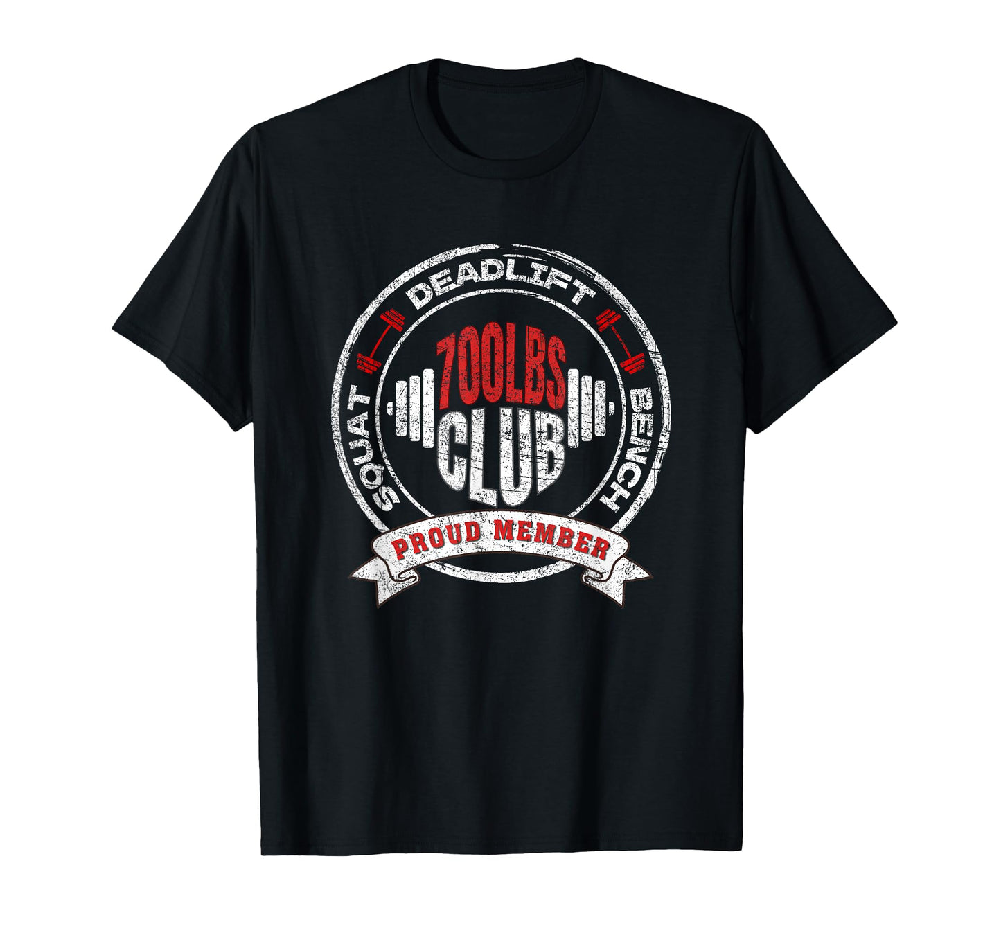 700LBS Club Powerlifting Strength Training Weightlifting Gym T-Shirt