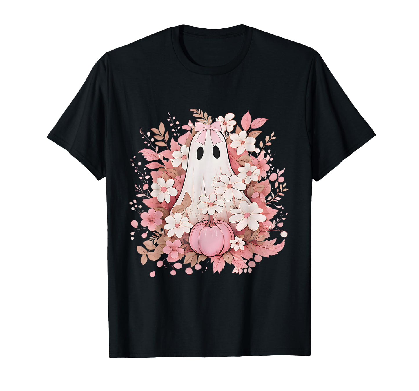 Halloween Shirt Floral Ghost Halloween Costume Girls Women T-Shirt