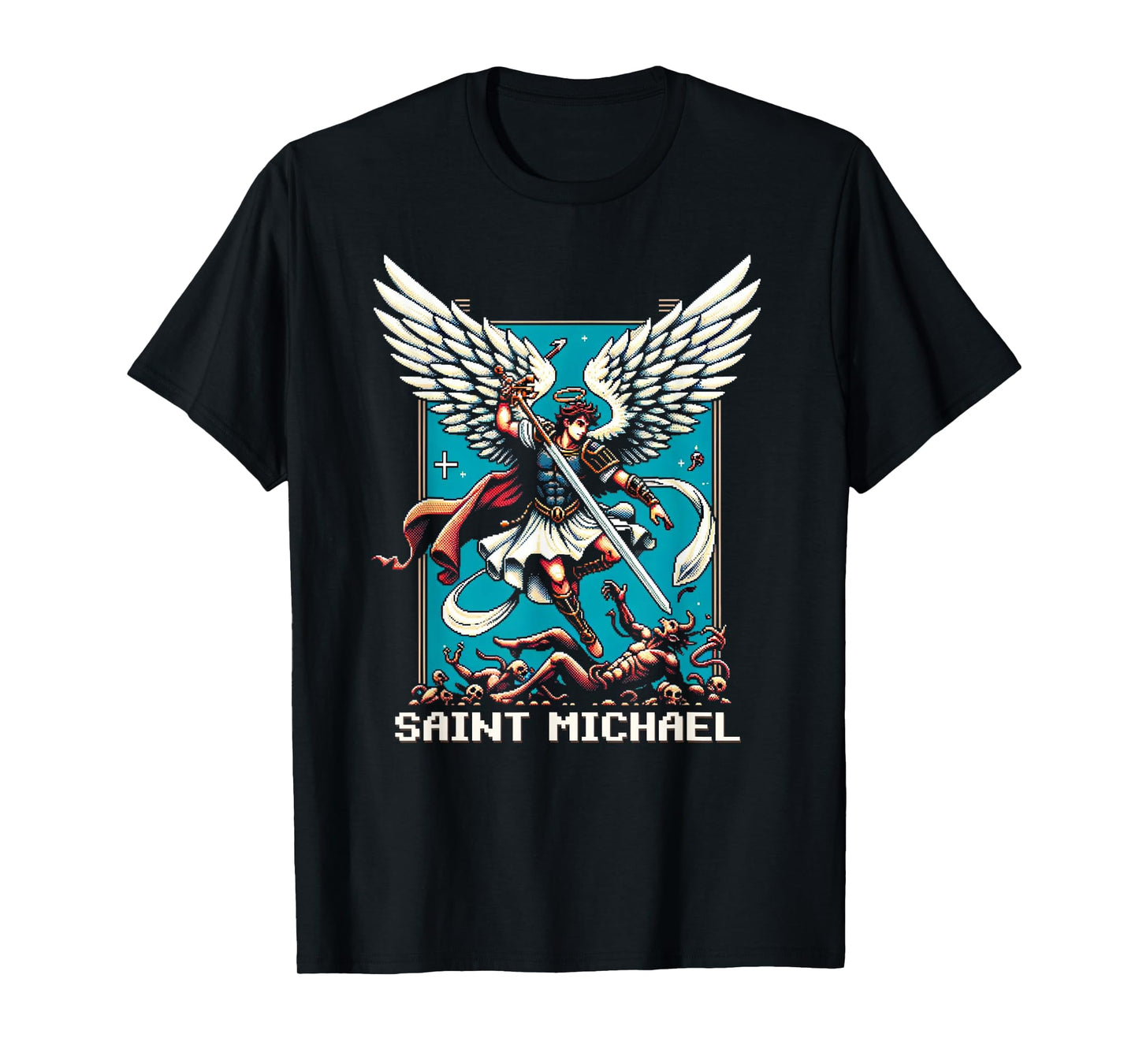 Saint Michael The Archangel Catholic Video Game T-Shirt
