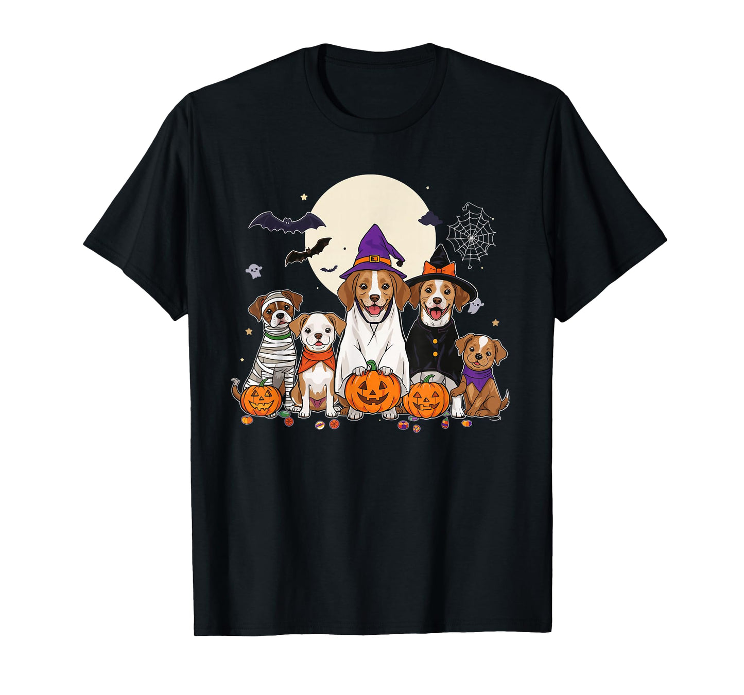 Cute Mummy Witch Ghost Halloween Dog Costume Men Women Kids T-Shirt