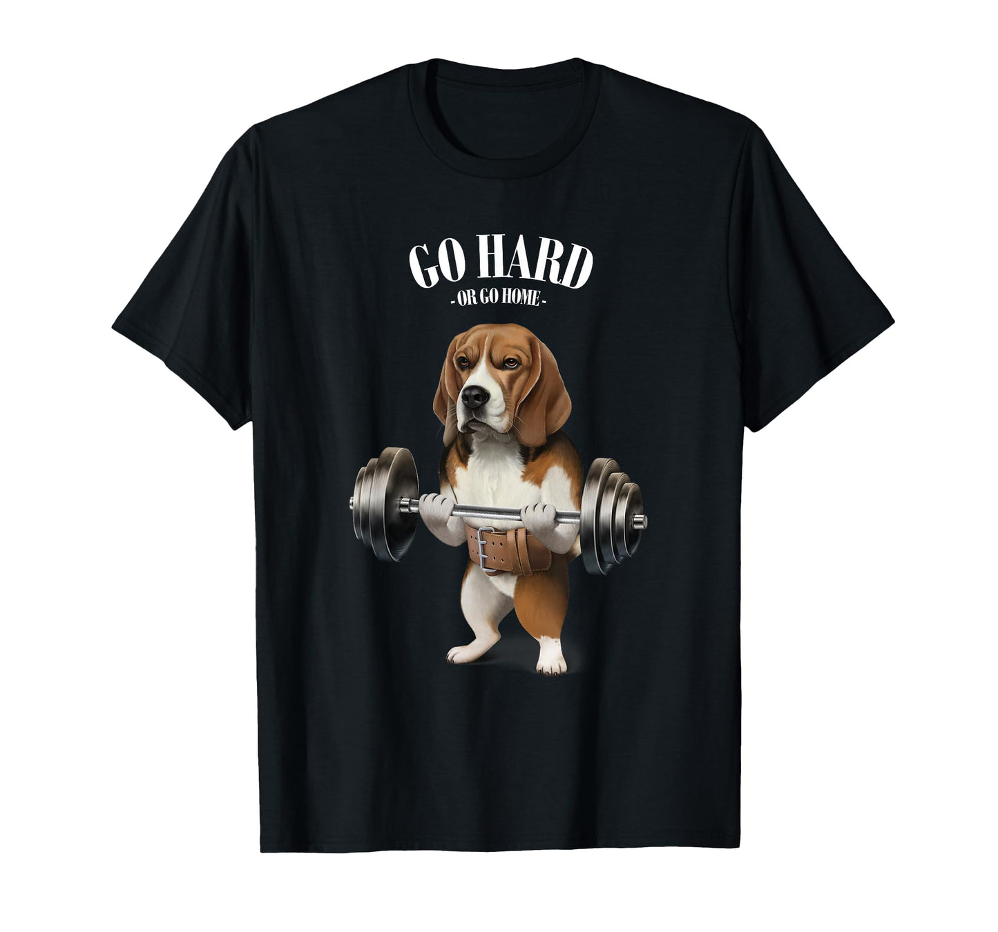 Beagle Dog Weightlifting in Fitness Gym T-Shirt