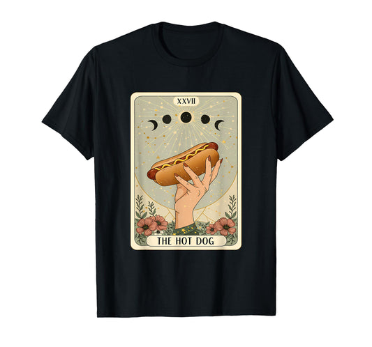 The Hot Dog Tarot Card Funny Mystic Food Humor Graphic T-Shirt for Men Women Kids