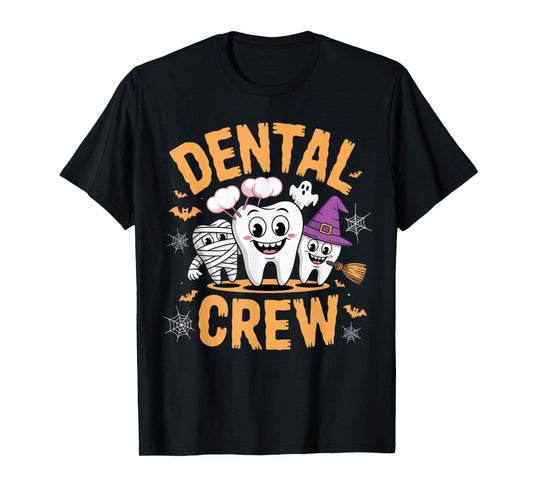 Dental Crew Halloween Dentist Hygienist Tooth Design T-Shirt