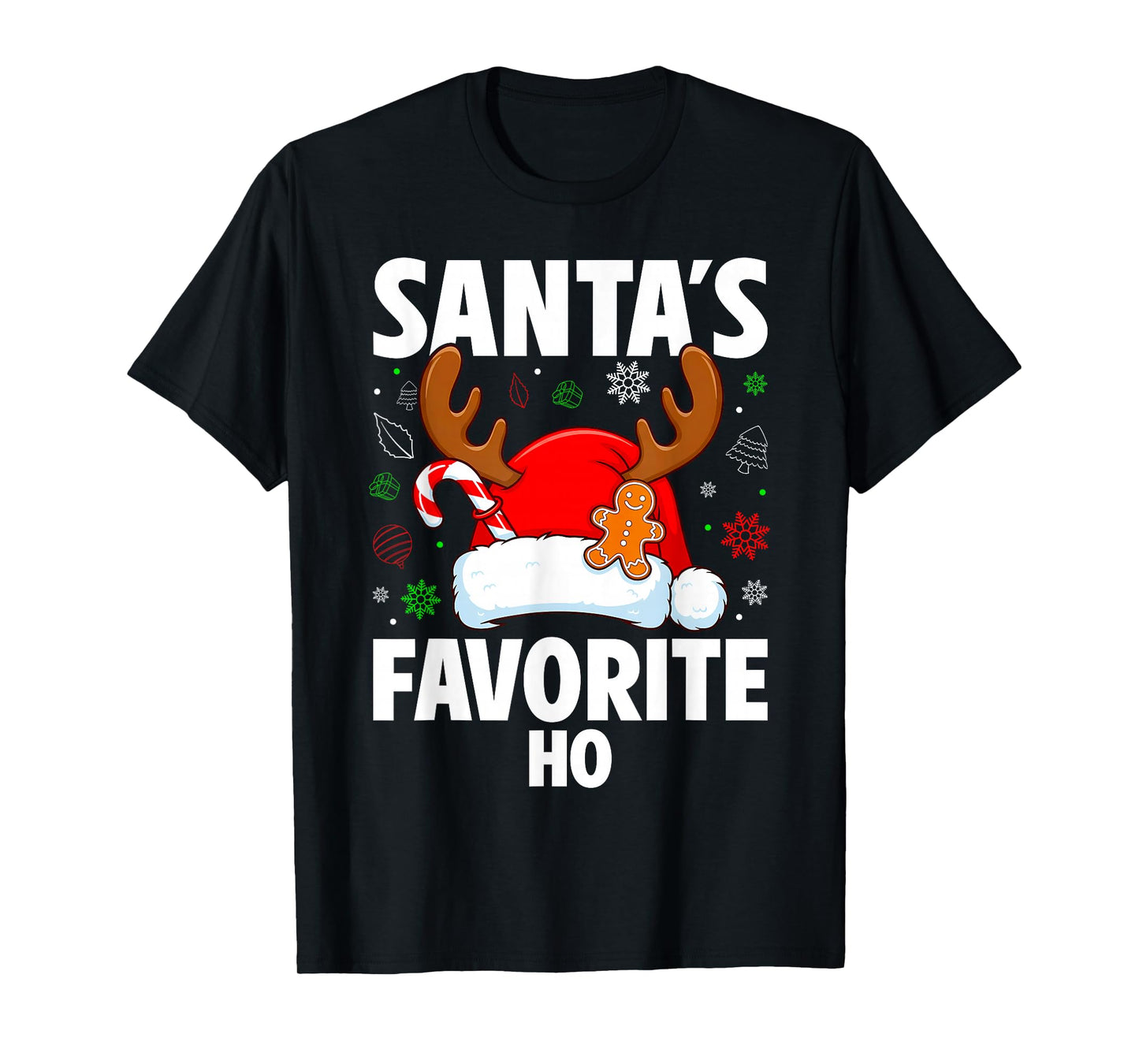 Funny Christmas Santa's Favorite Ho Naughty Pajama T-Shirt
