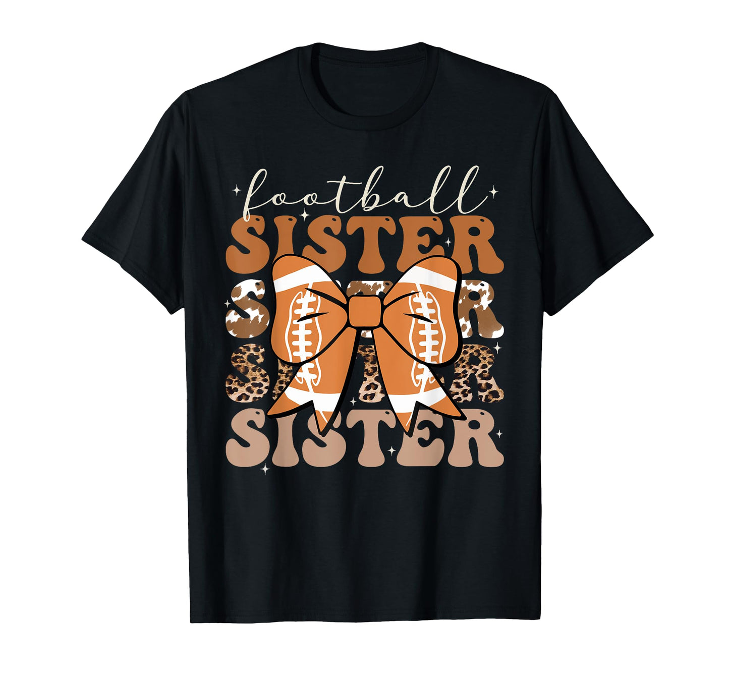 Football Sister Shirt Vintage Football Sis Coquette Bow T-Shirt