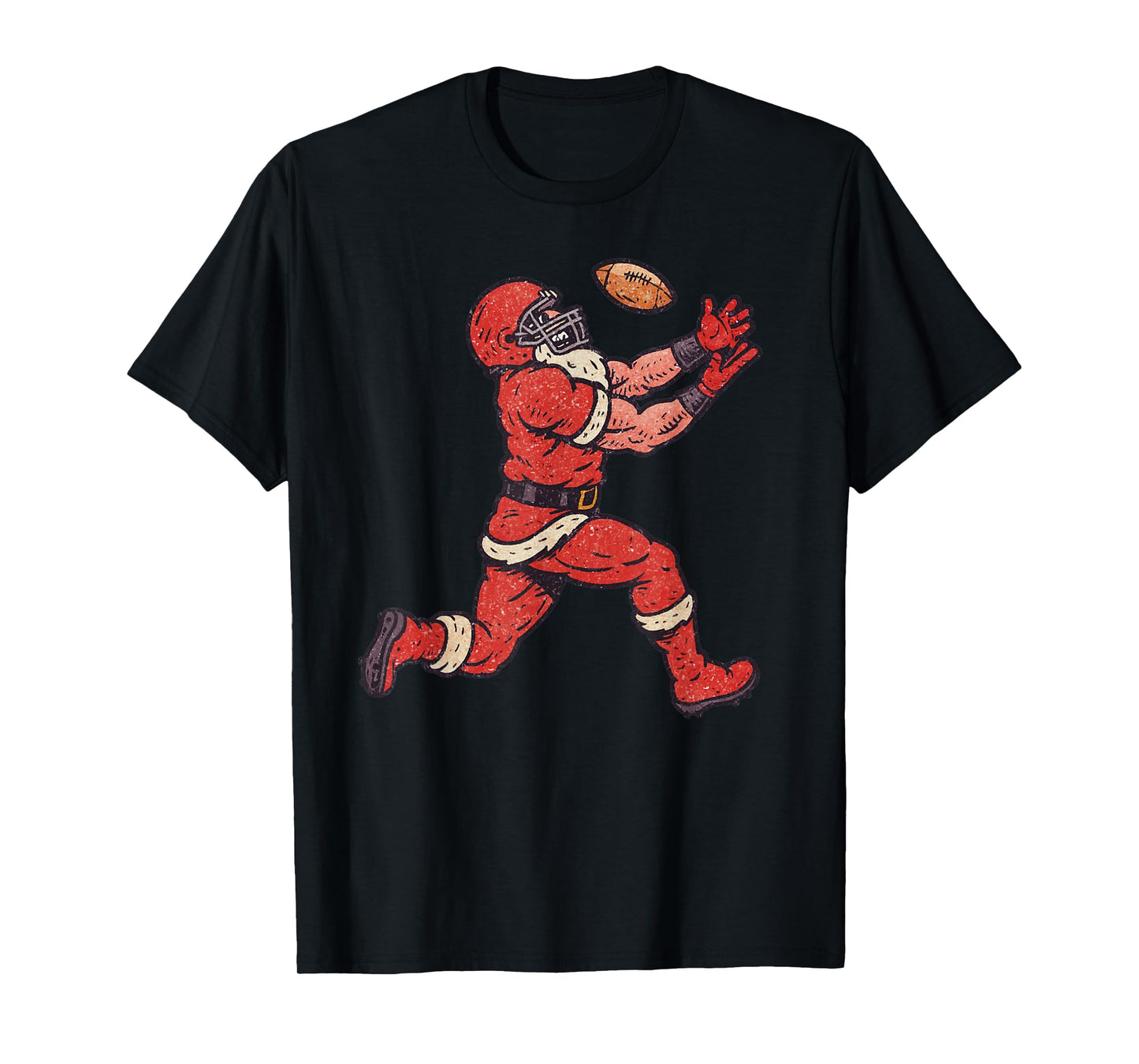 Santa Claus Playing American Football Xmas Holiday Christmas T-Shirt