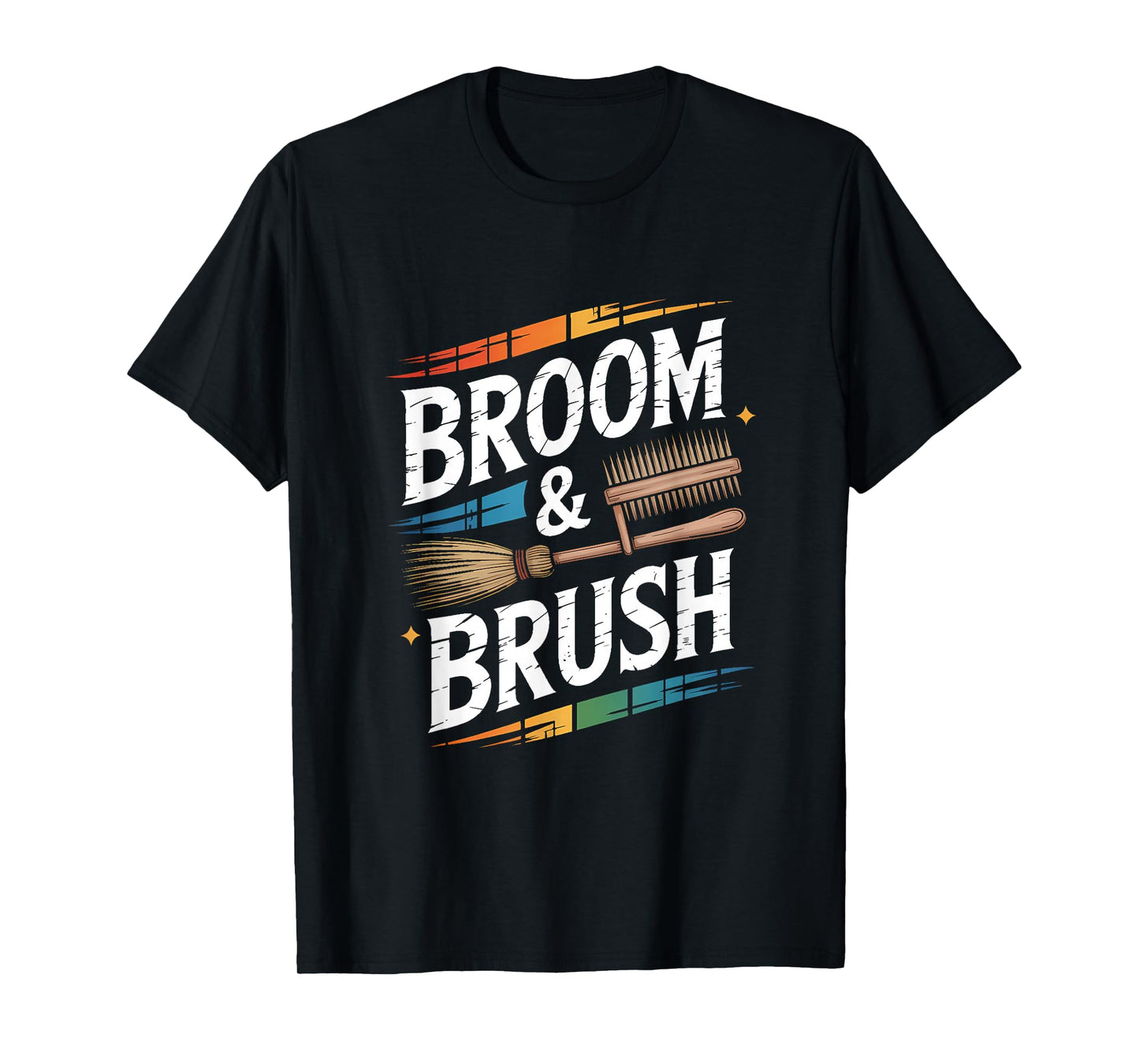 Witch Hairdresser Broom & Brush Retro Barber T-Shirt