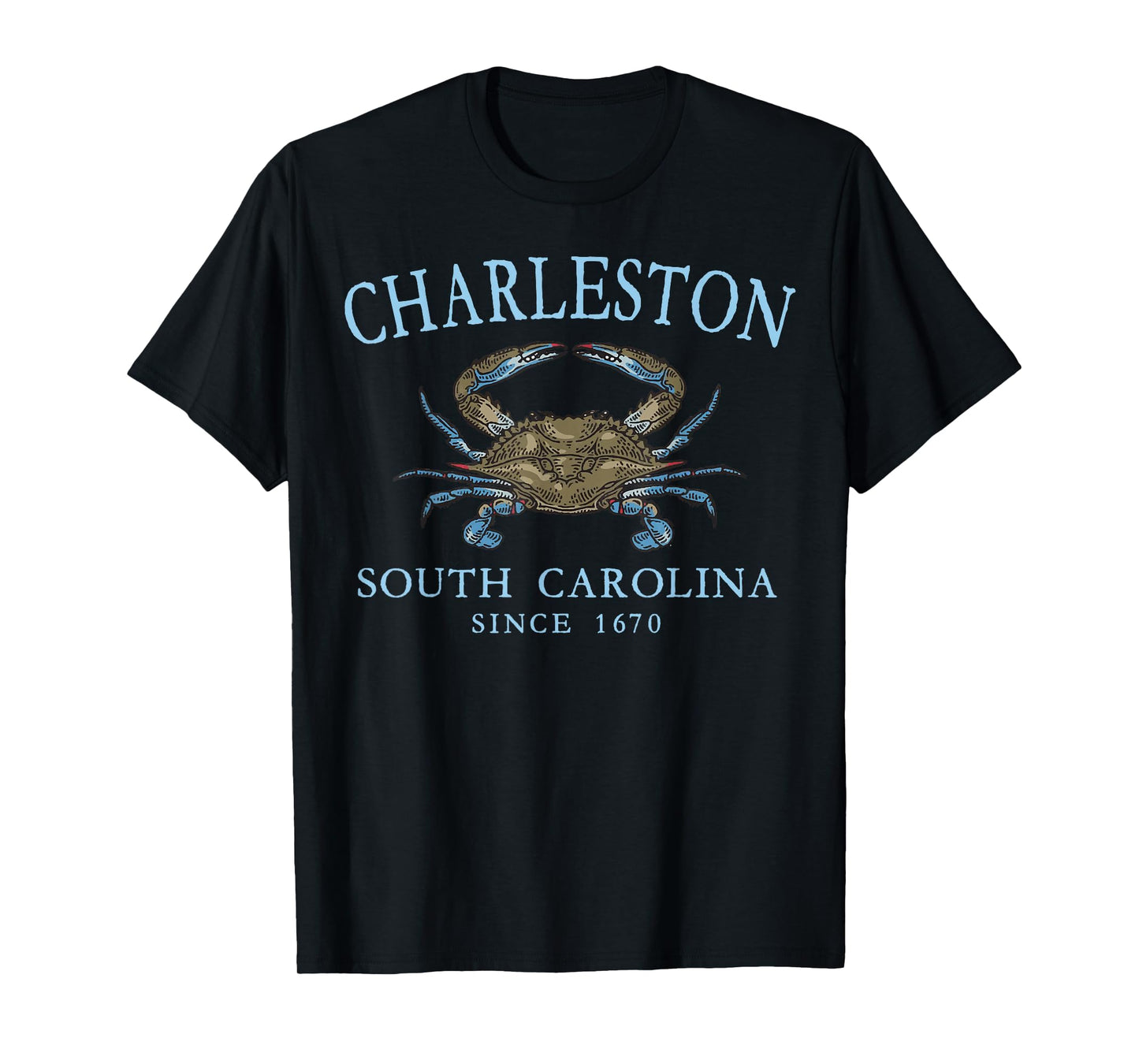 Charleston South Carolina Blue Crab Since 1670 Pale Blue T-Shirt