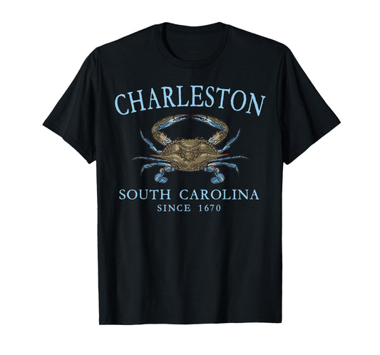 Charleston South Carolina Blue Crab Since 1670 Pale Blue T-Shirt