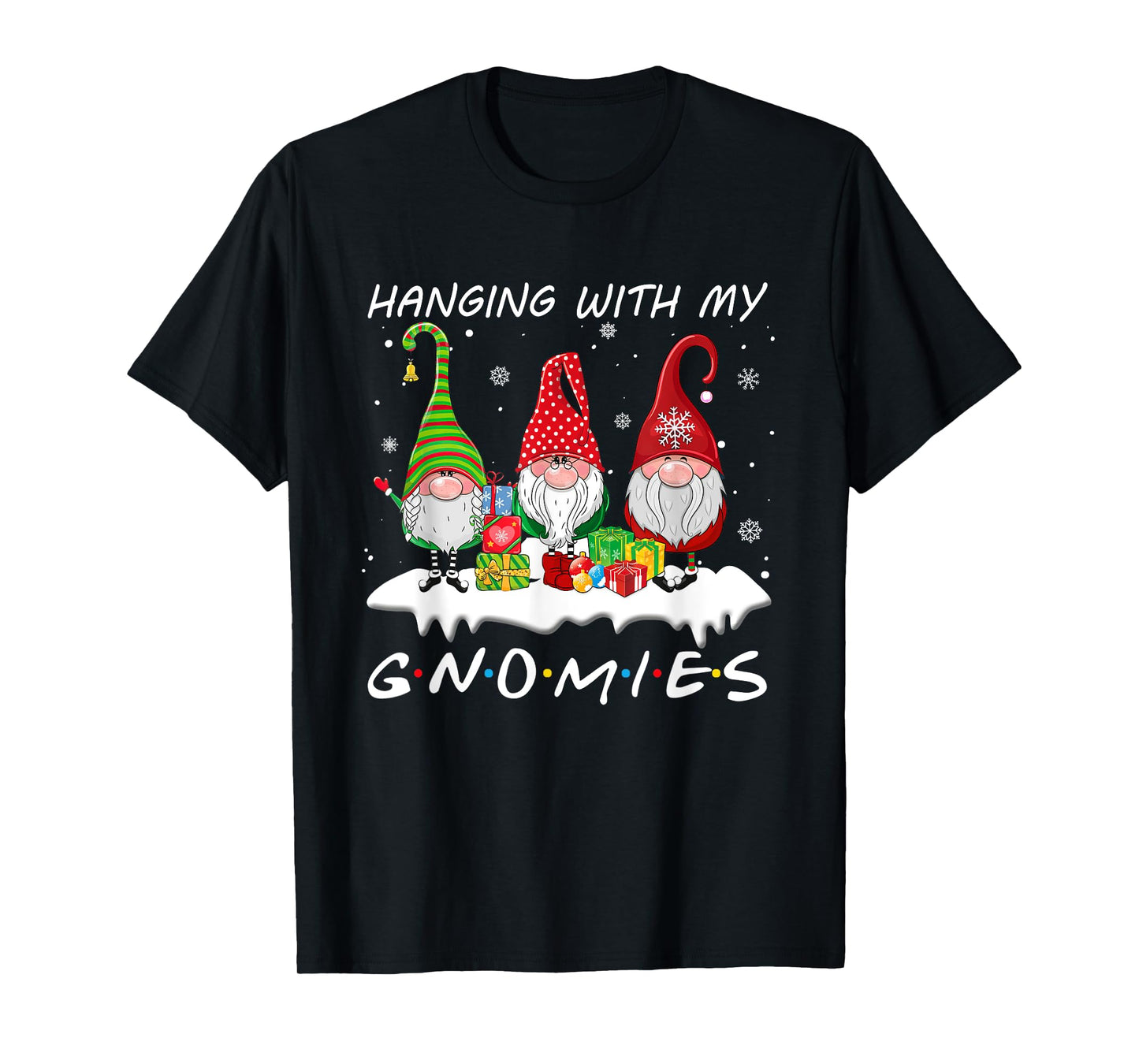 Hanging with My Gnomies Christmas Gnome Matching Pajamas PJ T-Shirt