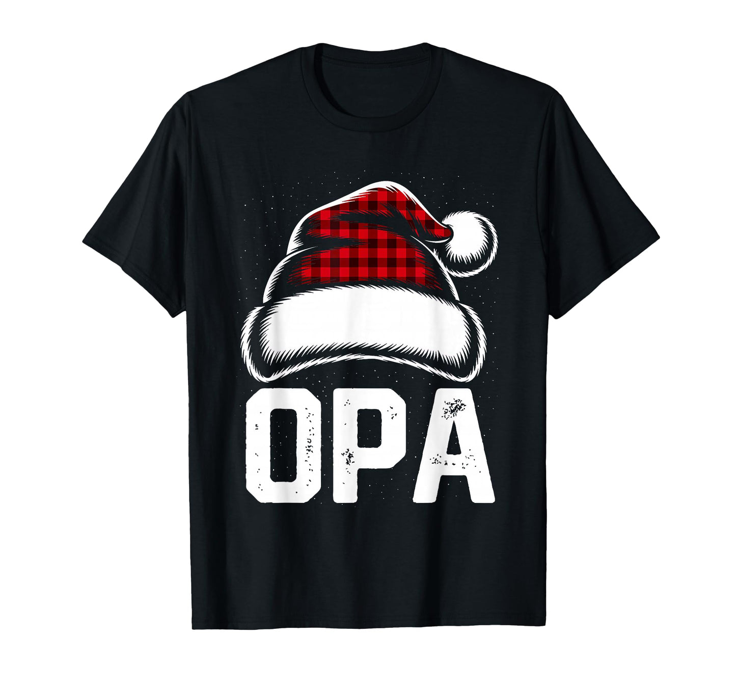 Opa Santa Red Plaid Christmas Family Matching Pajamas Xmas T-Shirt