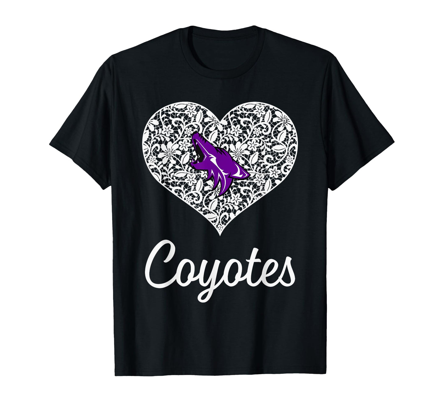 Anna Coyotes Logo Lace Heart HS T-Shirt